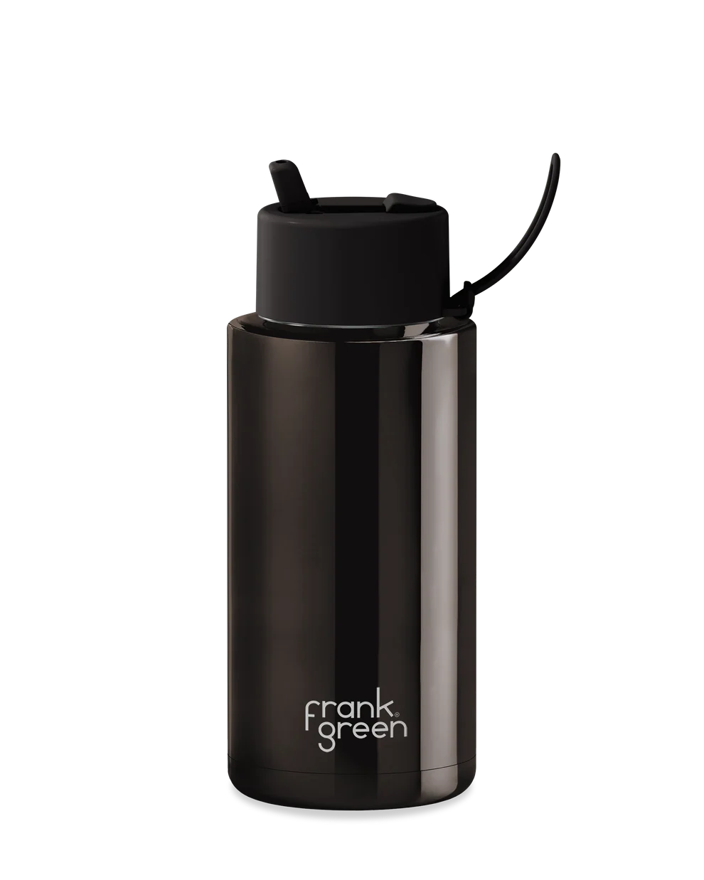 34oz Chrome Bottle with Flip Straw Lid - Shadow / Midnight