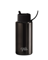 34oz Chrome Bottle with Flip Straw Lid - Shadow / Midnight