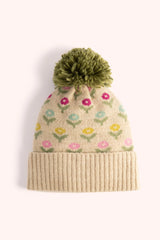 Willow Ditsy Flower Pompom Hat - Cream