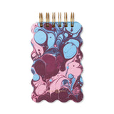 Wavy Notepad - Burgundy Sky Marbling