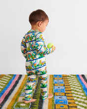 Load image into Gallery viewer, Dino Safari Organic Long Sleeve Zip Romper
