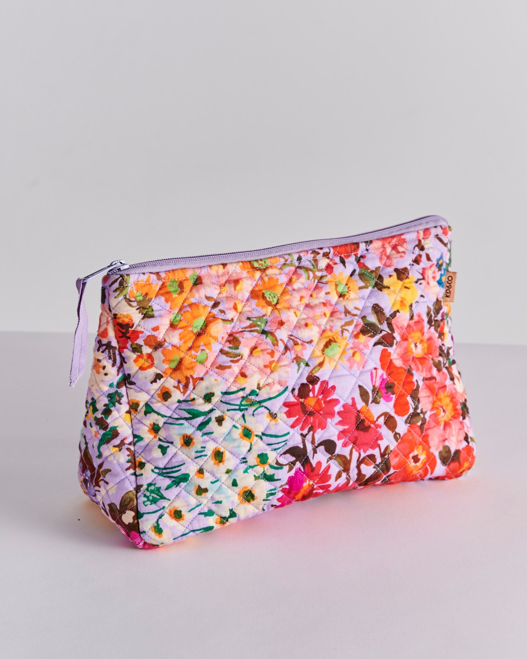 Forever Floral Lilac Quilted Cotton Toiletry Purse