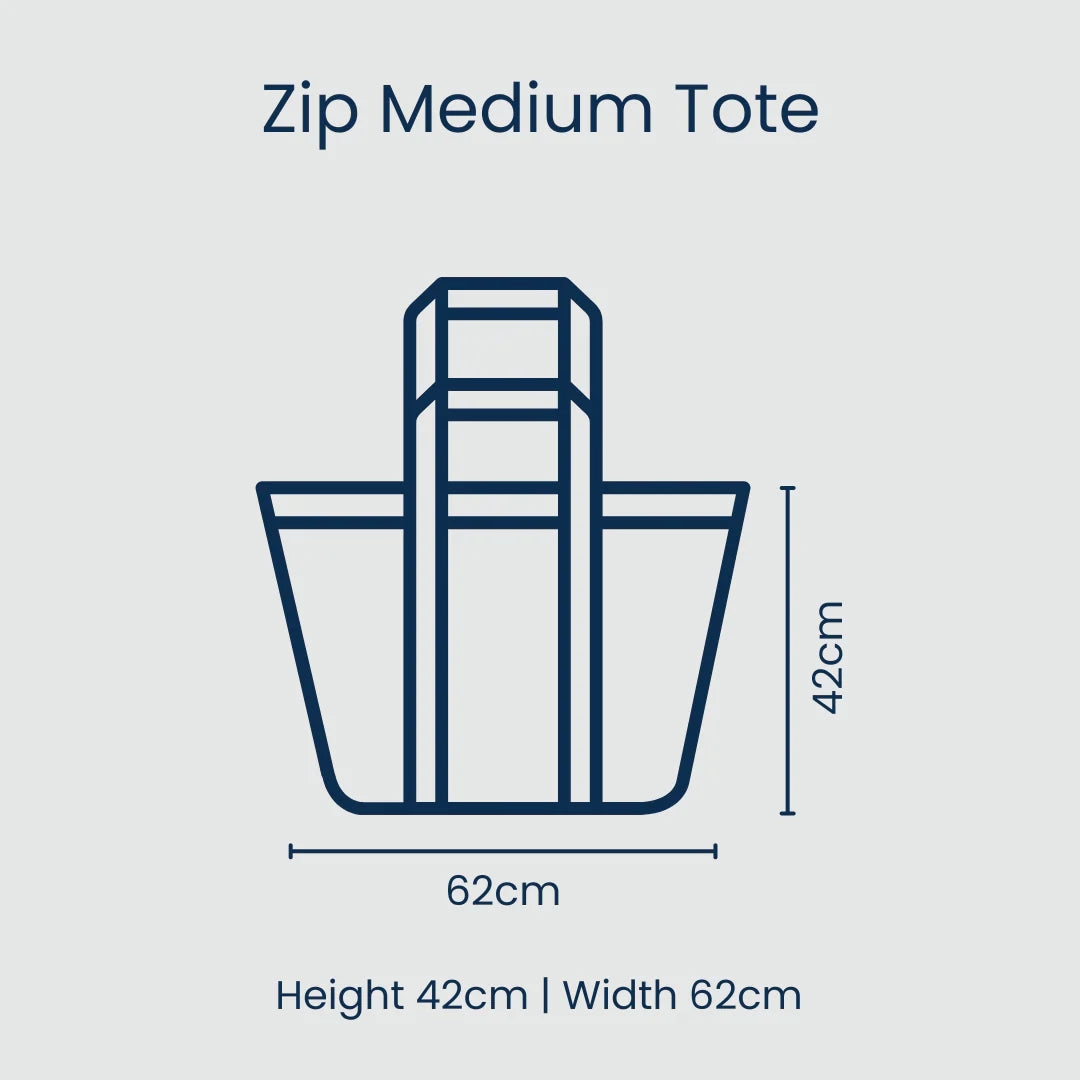 Zip Medium Tote – Rugby Stripe