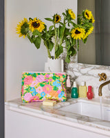Follow The Sun Yellow Quilted Toiletry Purse