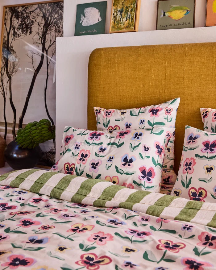 Pretty Pansy Organic Cotton Quilt Cover King