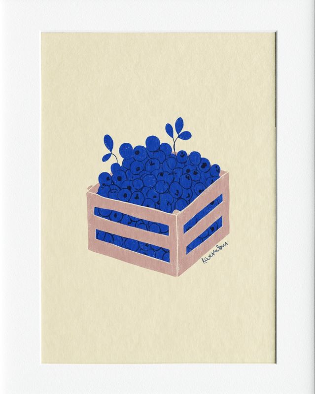Blueberries Crate Art