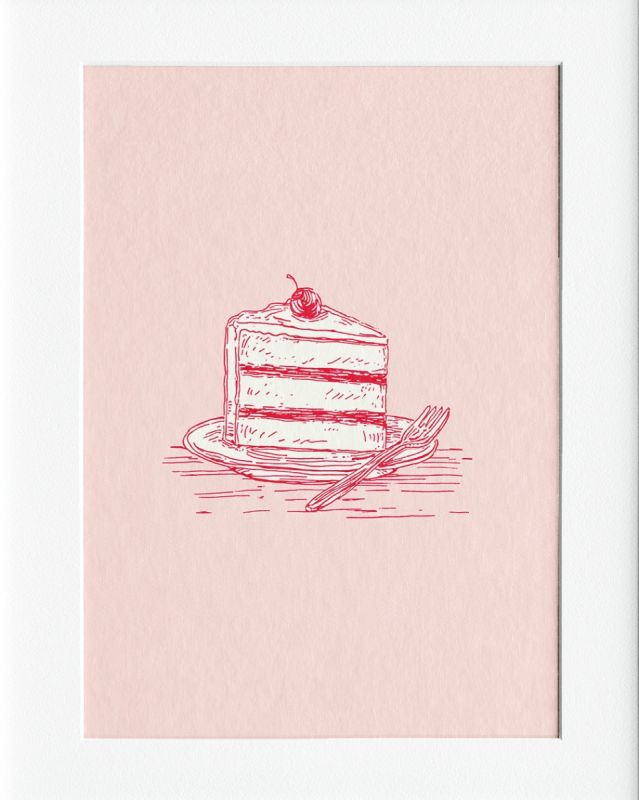 Pink Sketch Cake Plate