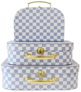 Kids Carry Case Set - Blue Check