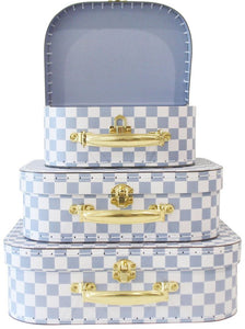 Kids Carry Case Set - Blue Check