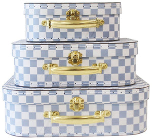 Kids Carry Case Set - Blue Check