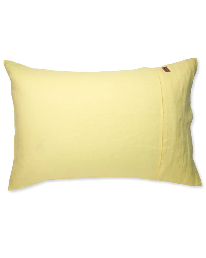 Lemon Butter Linen Pillowcases - 2P Standard Set
