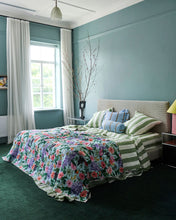 Load image into Gallery viewer, Moss Stripe Linen Flat Sheet

