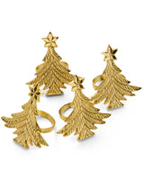 Oh Christmas Tree Brass Napkin Rings - Set of 4
