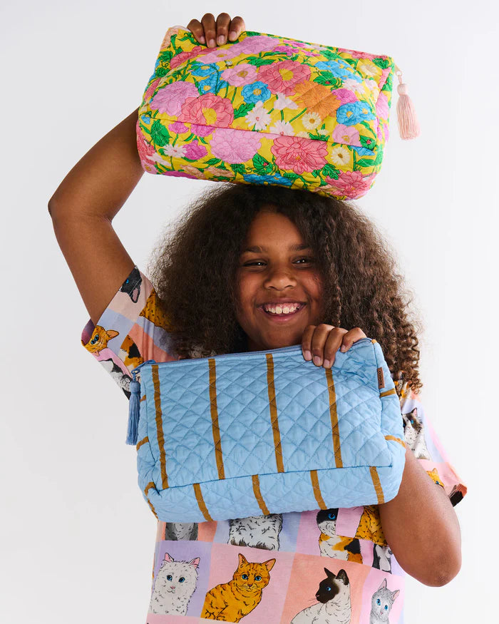 Follow The Sun Yellow Quilted Toiletry Purse