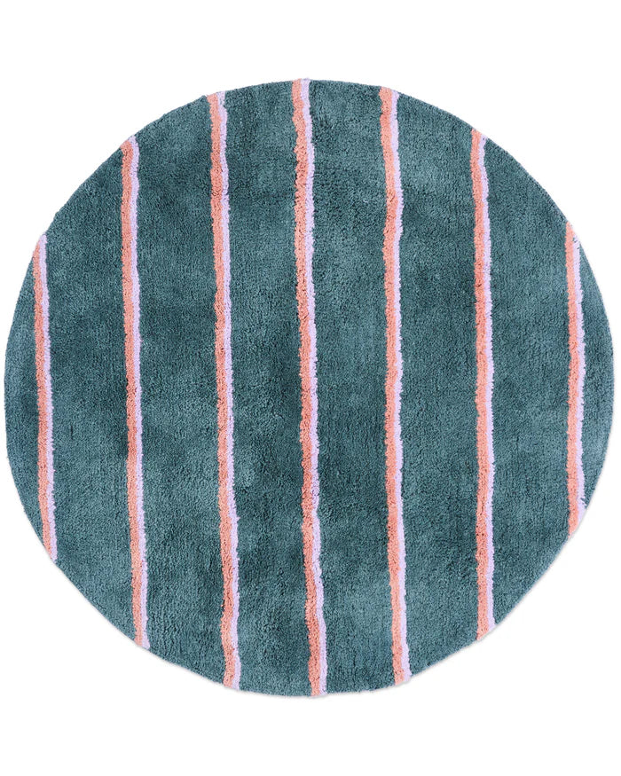 Wakame Crush Stripe Round Bath Mat