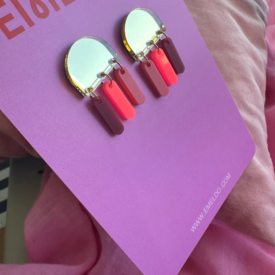 Pascal Earrings - Gold with Pink