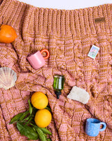 Toffee Swirl Cable Knit Blanket