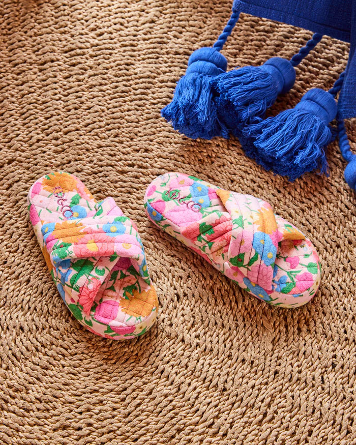 Follow The Sun Quilted Velvet Slippers