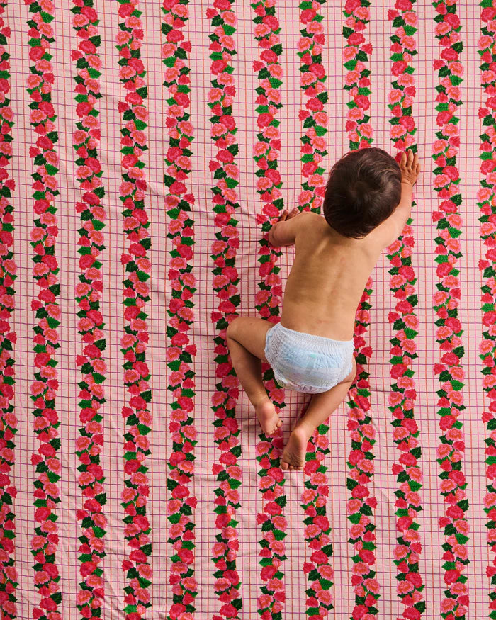 Rose Link Flannelette Flat Sheet