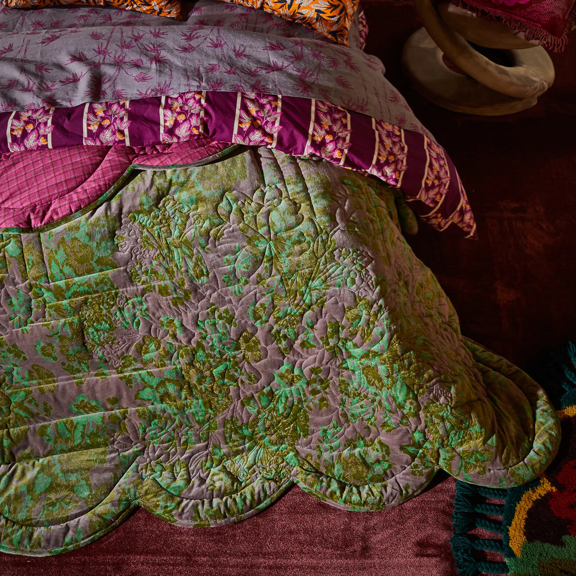Valeria Scalloped Quilted Bedcover