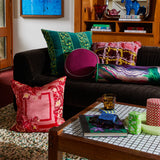Agata Velvet Cushion - Verdant