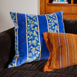 Agata Velvet Cushion - Ultramarine