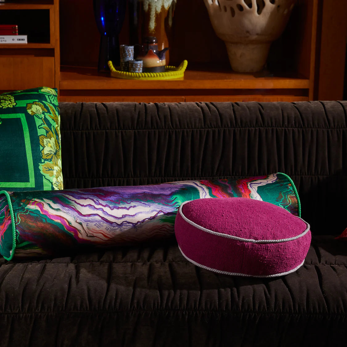 Dana Round Cushion - Plumberry