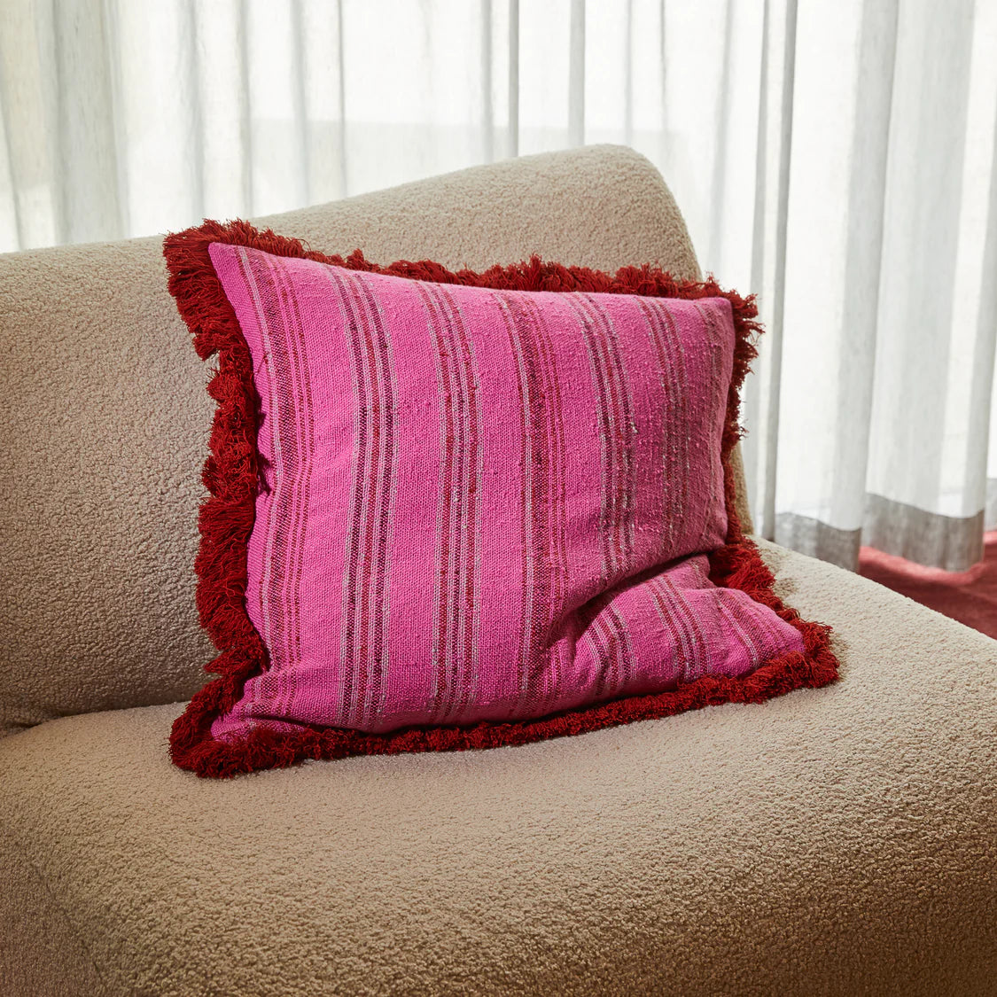 Nicolette Woven Cushion - Pansy