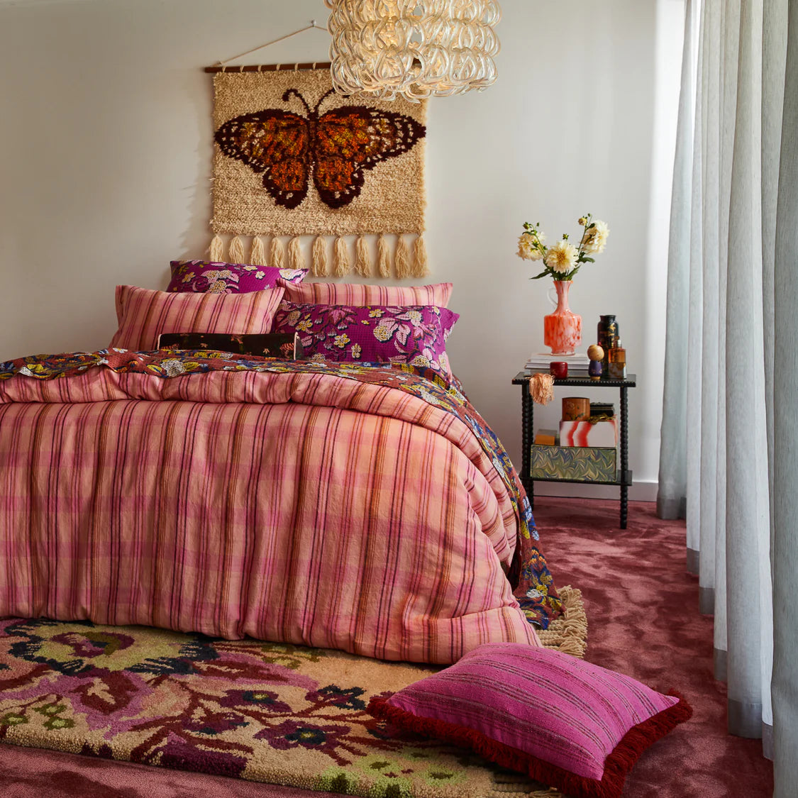 Nicolette Woven Cushion - Pansy