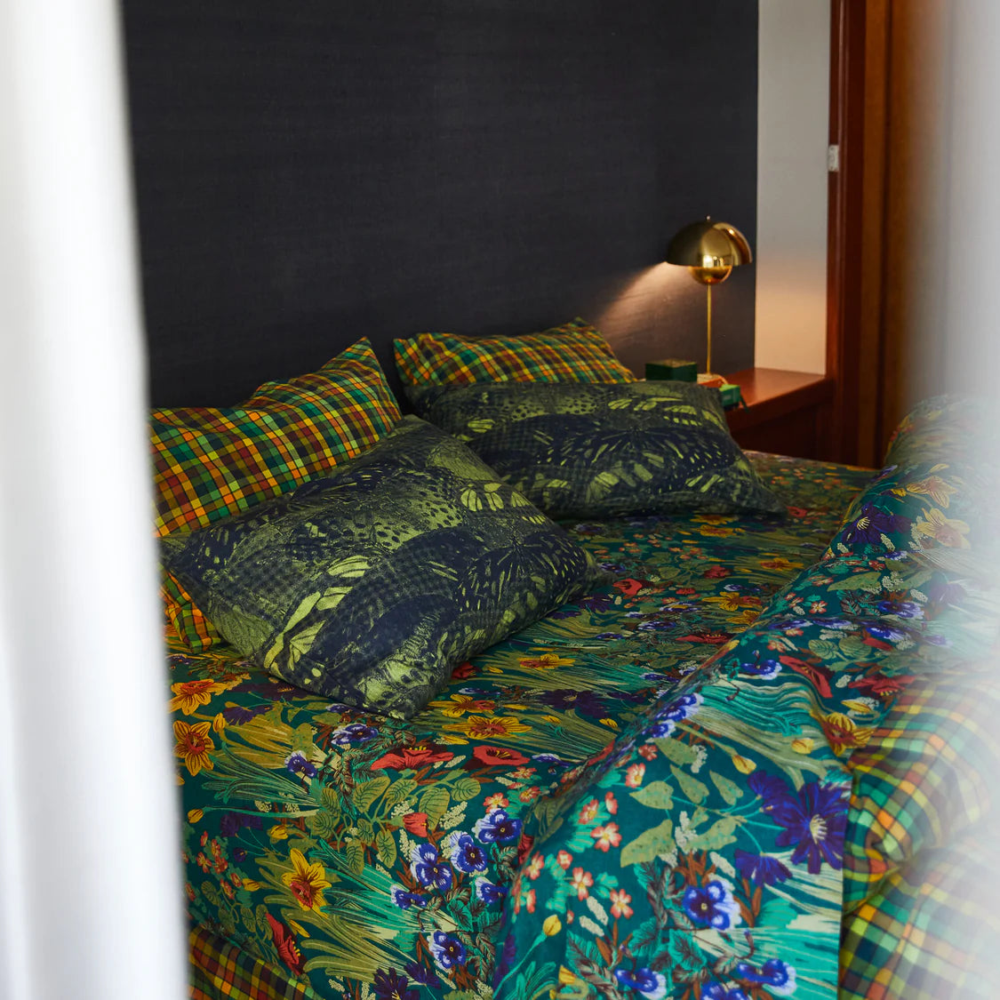 Babette Linen Fitted Sheet - Verdant