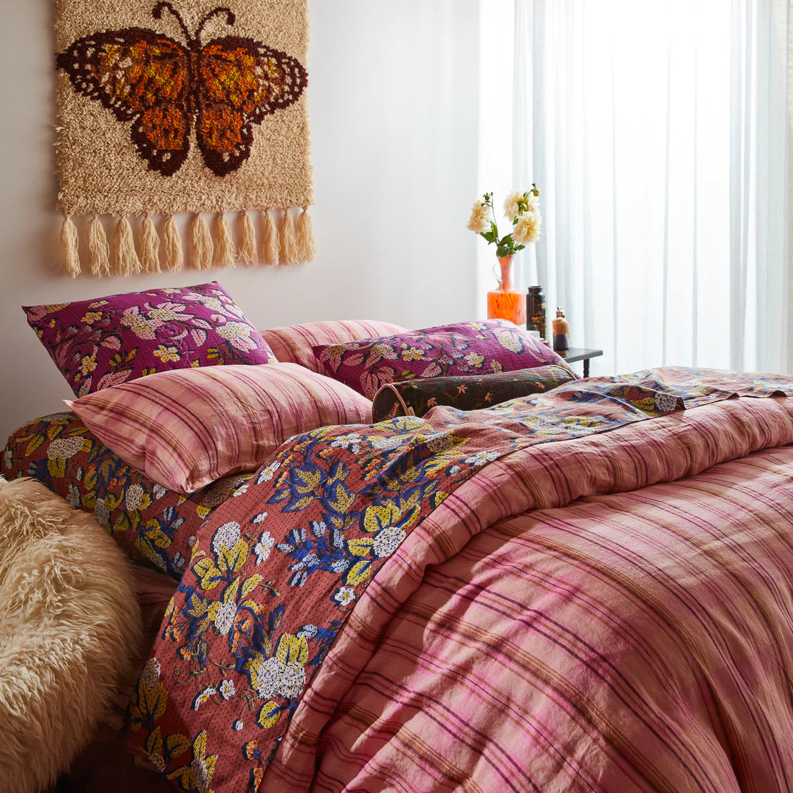 Nicolette Linen Quilt Cover - Poudre