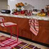 Stela Check Tea Towel - Pansy