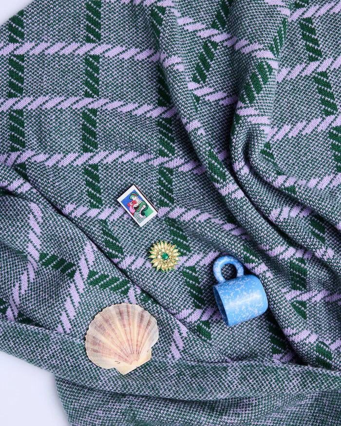 The Alpine Violet Check Blanket