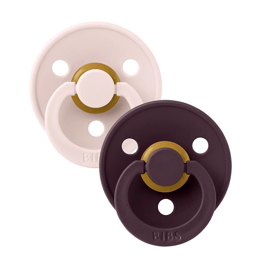 Colour Round Pacifier 2pk - Petal/Plum