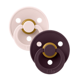 Colour Round Pacifier 2pk - Petal/Plum