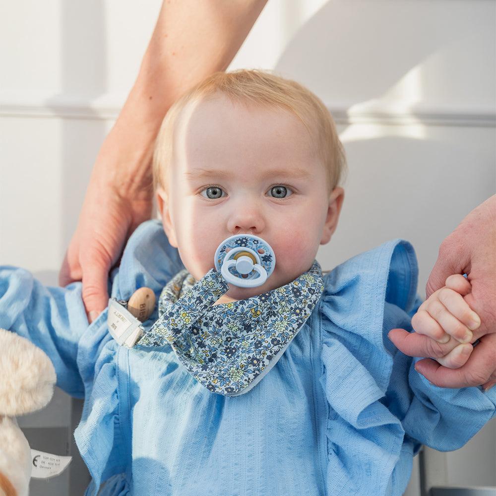 Bibs x Liberty Pacifier Clip - Chamomile Lawn/Baby Blue