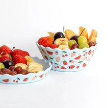 Load image into Gallery viewer, Blue Fruits Wavy Edge Silicone Bowl
