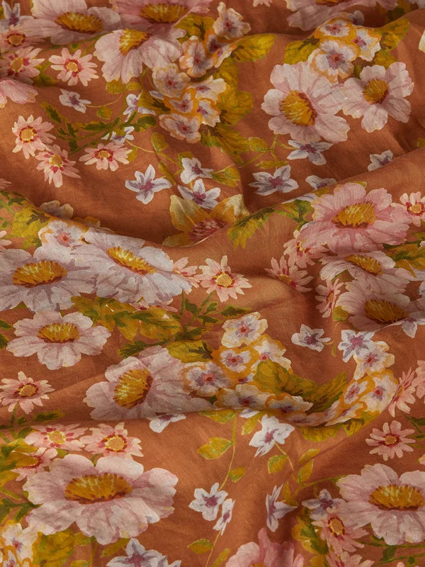 Buttercup Rust Linen Quilt Cover King