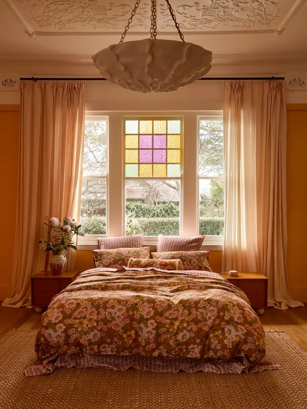 Buttercup Rust Linen Quilt Cover King