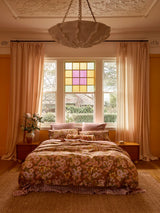 Buttercup Rust Linen Quilt Cover King