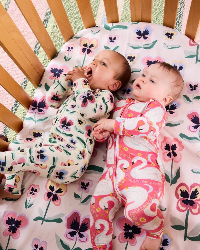 Pretty Pansy Organic Long Sleeve Zip Romper