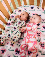 Pretty Pansy Organic Long Sleeve Zip Romper
