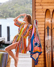 Load image into Gallery viewer, Casablanca Stripe Terry Mini Robe
