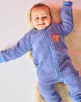 Blue Sprinkle Sherpa Long Sleeve Zip Romper