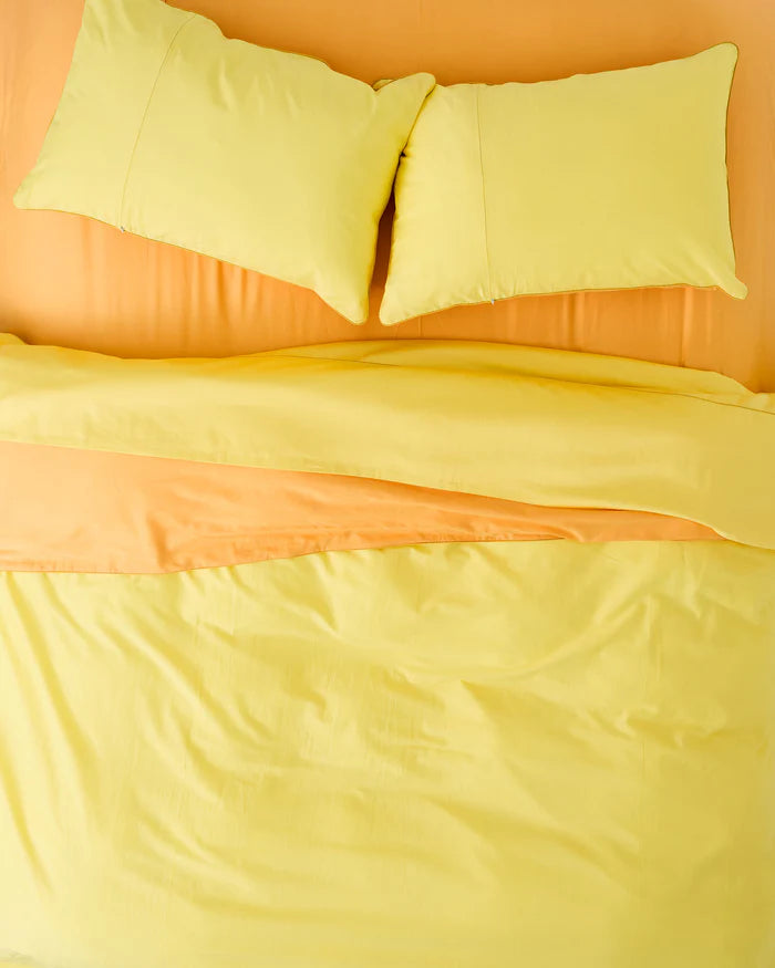Glow In Yellow Bamboo Cotton Pillowcases - Set of 2