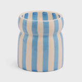 Blue Stripped Ceramic Candle - Lost at Sea
