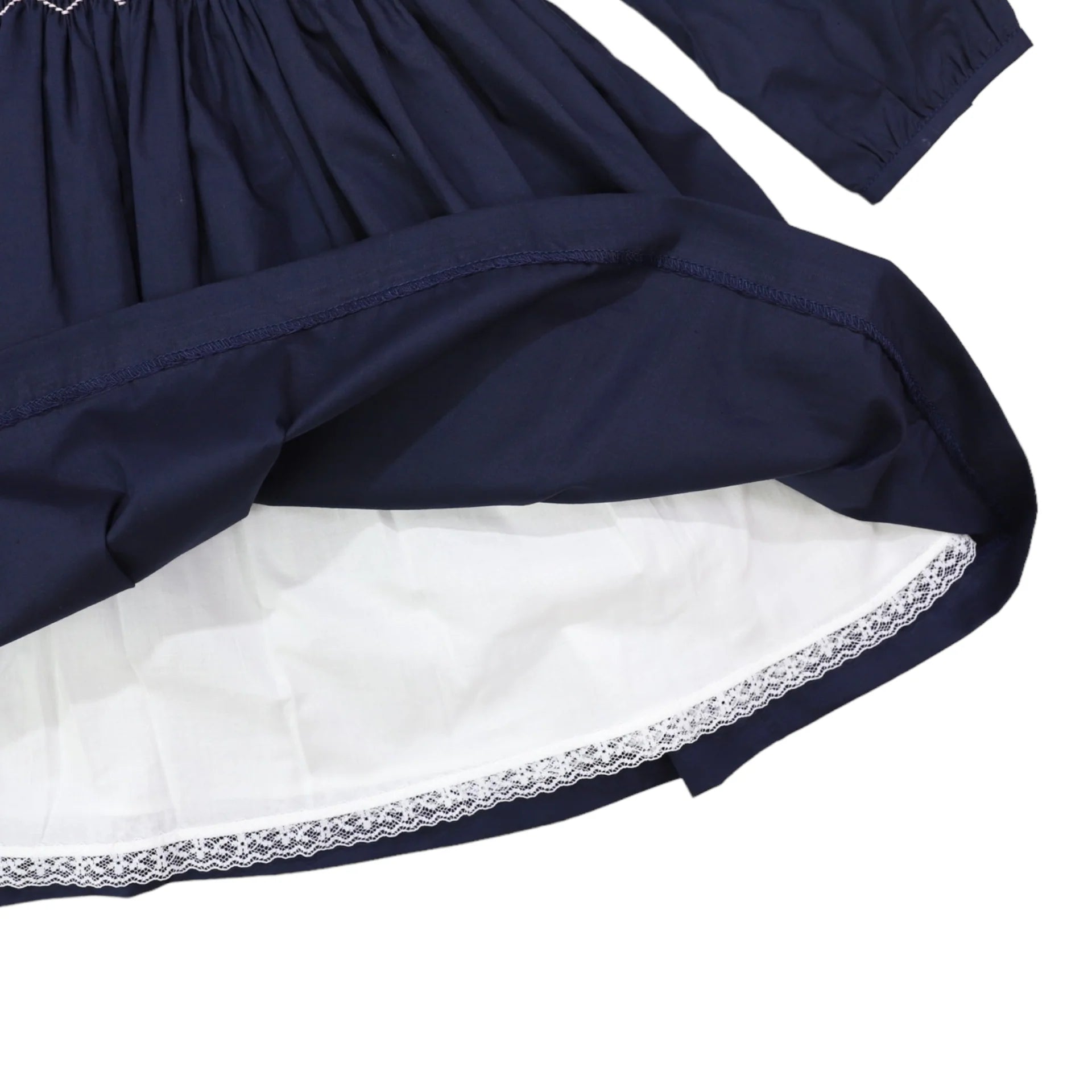 Tone on Tone Smocked Dress Navy