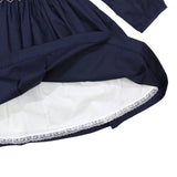 Tone on Tone Smocked Dress Navy