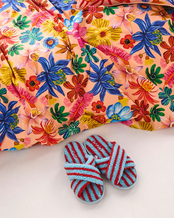 Hamilton Stripe Sherpa Adult Slippers