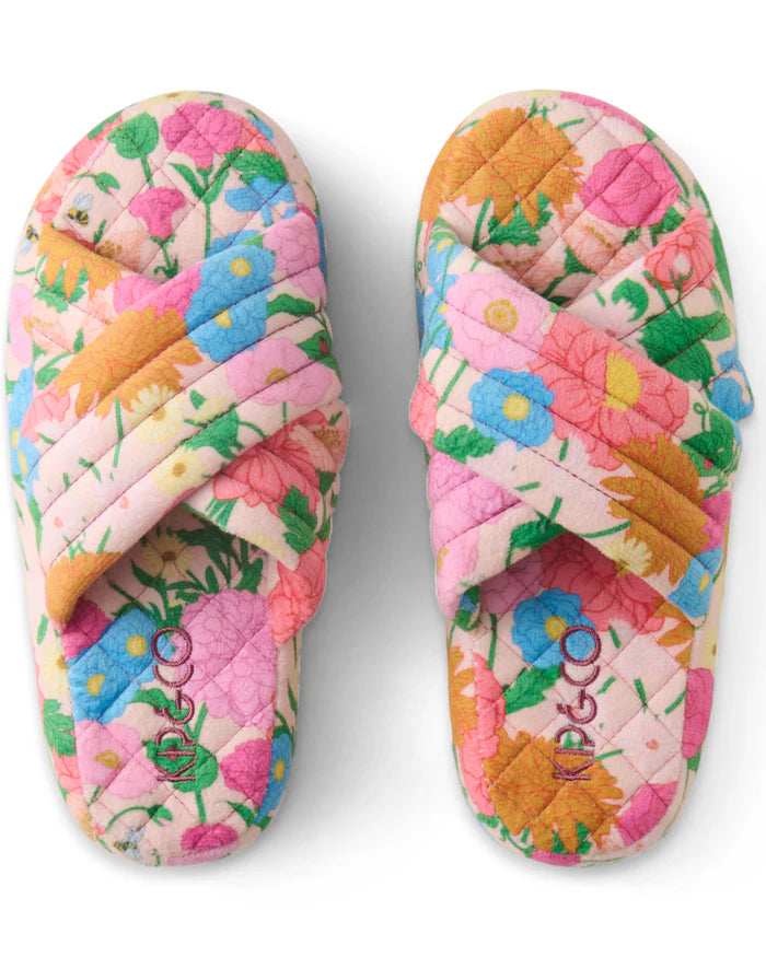Follow The Sun Quilted Velvet Slippers